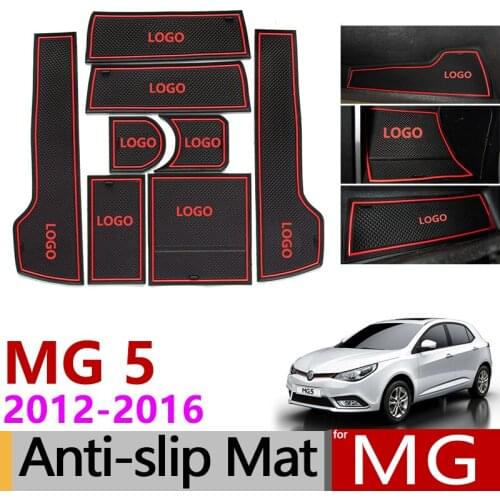Anti-Slip Gate Slot Mat Rubber Coaster for MG5 2012 2013 2014 2015 2016 MG 5 Accessories Car Stickers Car Stickers 8PCS/Set Red