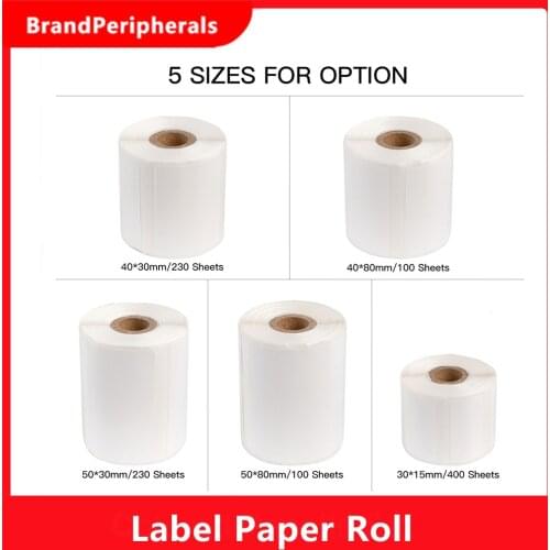 Aibecy Self-Adhesive Thermal Paper Roll Name Size Price Label Paper 40*30mm 230sheets/roll for Phomemo M110 Thermal Printer