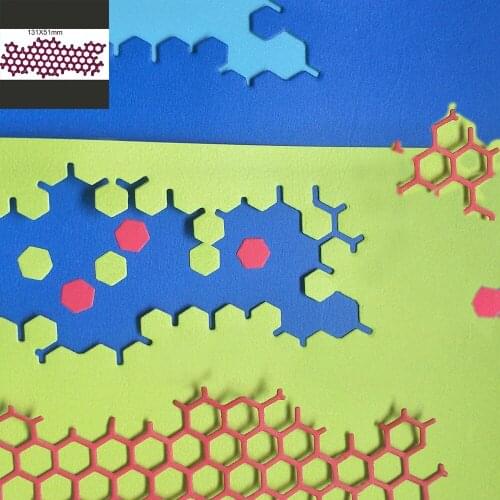 Hexagonal, honeycomb, scrapbook hollow metal cutting dies, business card printing template