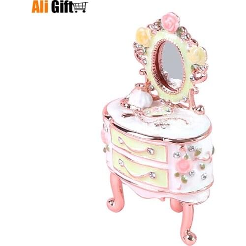 Japan Piearth Vanity Mirror Jewelry Box European Furniture Ornaments Girls Jewelry Storage Box Portable Gift Dressing Case