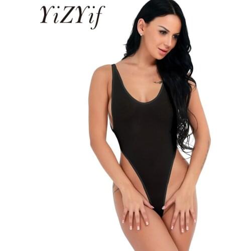 YiZYiF Womens Thongs Bodysuit Backless Sexy lingerie body suit Sleeveless Borat Beachwear See-through Thongs Leotard Bodysuit
