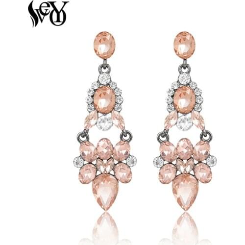 VEYO Full of Crystal Drop Earrings For Women Vintage brincos Pendientes Zinc Alloy Lead free nickel free