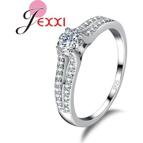 Women Wedding Fashion Style Rings Jewelry 925 Sterling Silver Ring For Women With Crystal