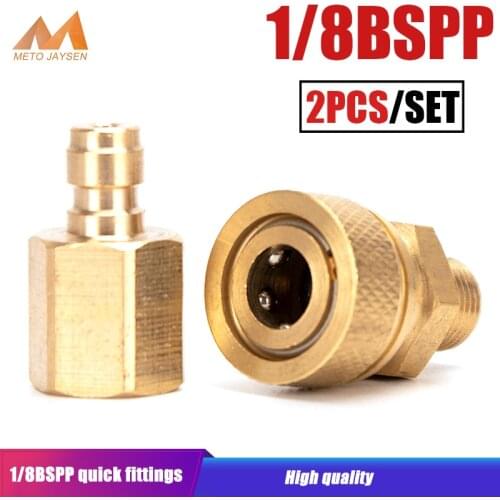 1/8BSPP Male Plug Connector PCP Paintball 8mm 1/8NPT Female Quick Disconnect Copper M10x1 Coupling Fittings Socket 2pcs/set