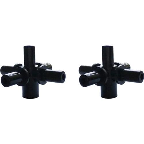 10Pcs Irrigation System 5 Way Quick Connector 6mm Cross Water Splitter Hose Garden Lawn Pipe Plastic Connector