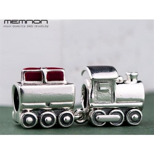 2018 Winter Christmas Train beads 925 sterling silver bead fit charms Bracelet DIY Christmas gift fow women Memnon Jewelry BE596