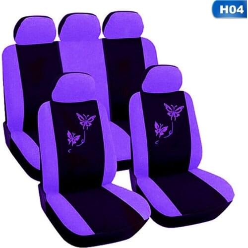 4/9Pcs/Set Universal Car Seat Covers Butterfly Embroidery Car-Styling Woman Seat Covers Automobiles Car Interior Accessories