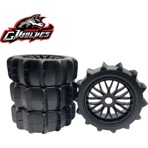 4pc GWOLVES 1/8 RC Buggy GT Truck Sand tire Racing track Beach tires Tyre 17mm adapter wheels for 1/8 RC car parts