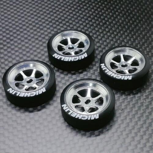 4pcs narrow tire Upgrade 1:28 MINI-D MINI-Q High-precision drift Simulated mosquito car metal wheel POM tire OD 20mm