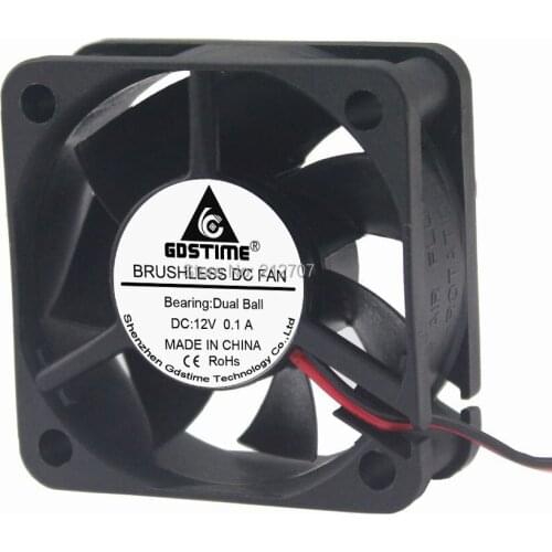 5PCS Gdstime DC 12V 2 Pin 50mm Ball Bearing 50x50x20mm Small PC CPU Cooling Fan Heat sink Cooler