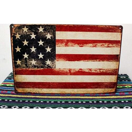 50pcs/lot Metal Sign shabby chic Vintage Metal signs USA flag wall decor House Office desk Metal Paintings E-17 20*30CM