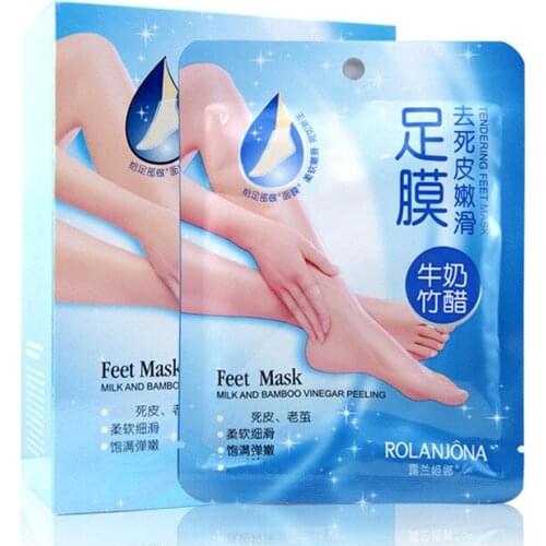 7pairs/lot Moisturizing Socks Baby Foot Exfoliation Mask Whitening Peeling tool set Dead Skin Remover Milk and Bamboo Vine