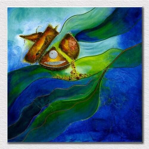 Canvas prints modern deep color abstract oil painting of il tait un petit navire poster print craft for your room free shipping