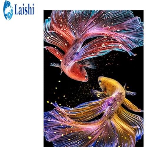 Diamond embroidery Abstract art fish full drill Square Diamond painting diamond painting Cross Stitch Rhinestone mosaic picture