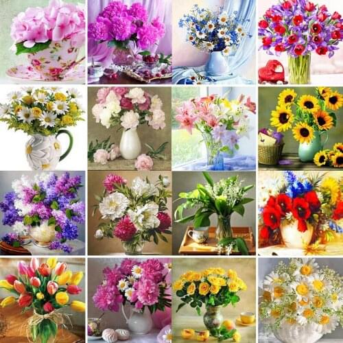 40/45/55/65diamond painting 5D Full Square Diamond embroidery mosaic Cross Stitch Flower Daisy DIY home Decoration festival Gift