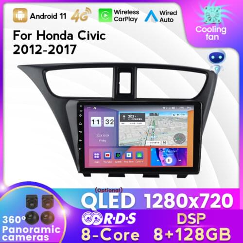 MEKEDE 2 DIN 6+128G Android 11 Car Radio Multimedia Player for Honda CIVIC Hatchback 2012-2017 GPS Navigation WIFI Carplay Auto