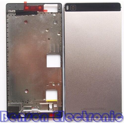 BaanSam New Front Frame Metal Battery Back Cover For Huawei Ascend P8 5.2 Inch Standard Version Housing Case With Side Buttons