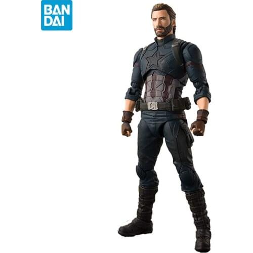 BANDAI Marvel Captain America Avengers: Infinity War Steve Rogers S.H.Figuats Doll Action Figure Collection Model Kids Toys Gift