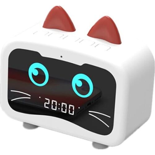Kids Alarm Clock Bluetooth-compatible Speaker Digital Night Light Travel Bedside Alarm Clock FM Radio Home Office Table Clock