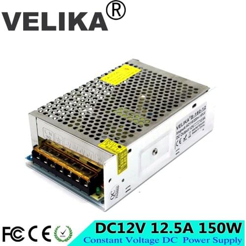DC12V 12.5A 150W Power Supply LED Driver Power Adapter Switch 110V 220V AC DC 12V Lighting Transformers for led strip led light
