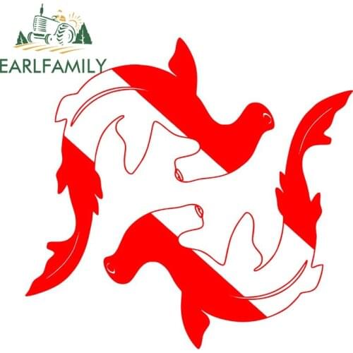 EARLFAMILY 13cm x 12.6cm for Dive Flag Whale Auto Bumper Window Car Stickers 3D Waterproof Windshield Trunk Decal for Vehicle