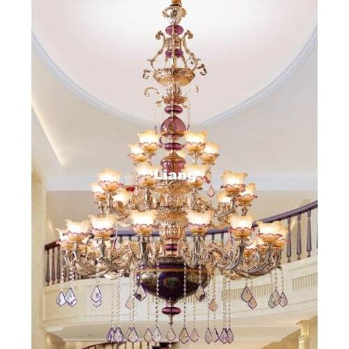 European Large Royal Crystal Chandelier Lamp 30arms Lustres Cristal Suspension Lighting Hotel Resteruant Villa Luminaire Lights