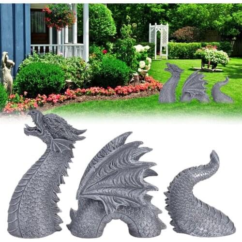 15.7" Dragon Gothic Garden Decor Statue Ebros Gift Garden Statue Lying Dragon Home Outdoor Decor Ornaments Скандинавский Декор