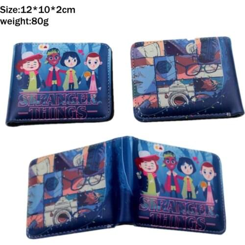 Stranger Things Will Mike Pu Short wallet Bifold Photo Card Holder Layers Purse leather Men Women Coin zipper Pocket Handbag