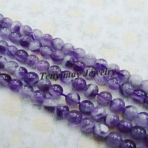 Nature 6mm amethysts loose beads, amethysts round beads free shipping