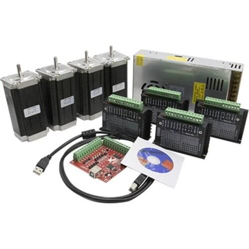 Nema 23 Stepper motor set motor TB6600 driver+ breakout board+350W 36v power supply CNC Router 4 axis kit
