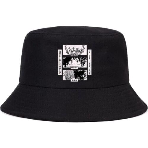 New Japanese Anime My Hero Academia Kawaii Summer Cartoon Bnha Todoroki Unisex Tops Female Bucket Hat Women Hats