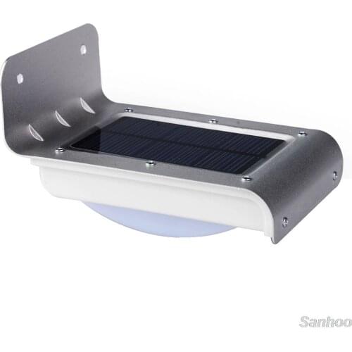 SANHOOII Bright 16 LED Stainless Steel Solar Power Lighting Motion Sensor Garden Lamp Waterproof Outdoor Path Wall Light