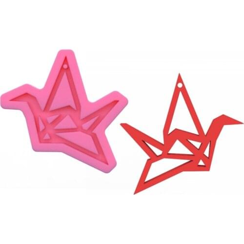 Epoxy Resin Mold Paper Crane Silicone Mould DIY Crafts Polymer Jewelry Necklace Earring Keychain Making Tool