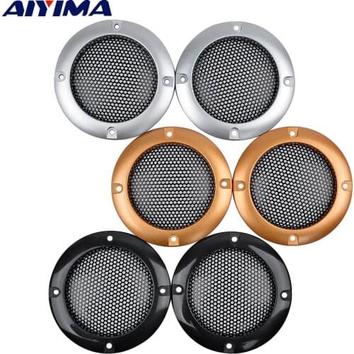 AIYIMA 2Pcs 2Inch Speaker Net Cover Gold Silver Black Car Subwoofer Mesh Enclosure Protective Grille Circle Speaker Accessories