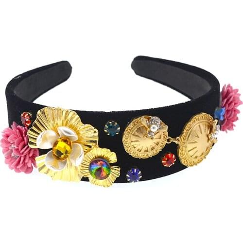 Wide Luxury Vintage Wide Hair Bands Headpieces Crystal Headbands For Wedding Bride Jewelry Headpiece Accessories