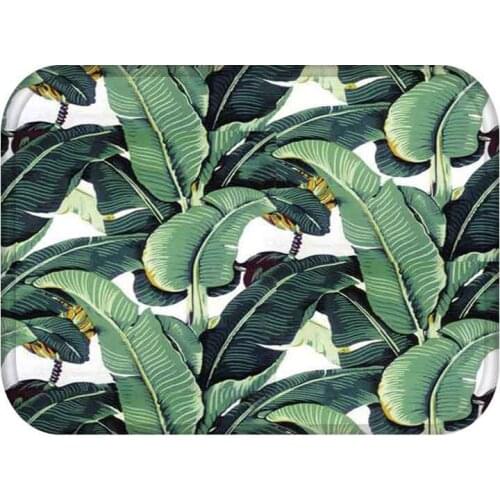 Tropical Rainforest Palm Leaves Floor Mats American Green Carpet For Bathroom Mats Living Room Alfombras Carpets Kitchen