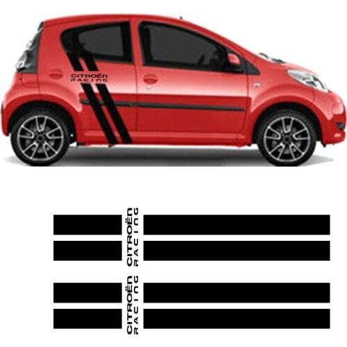For Citroen C1 C2 C3 C4 C5 C-Zero side racing stripes graphics stickers decals vinyl JX-08