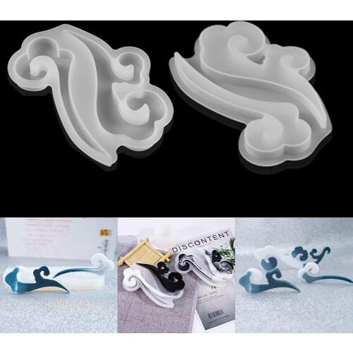 1Pcs Cloud Shape Silicone Molds Waves Pendants Epoxy Resin Casting Mold for DIY Home Decoration Jewelry Making Candle Tool