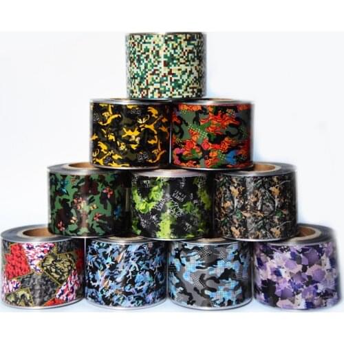 10rolls 4cm*50M Camouflage Print Nail Foils Army Style Nail Art Wraps DIY Transfer Sticker Beauty Decals Tips Decoration