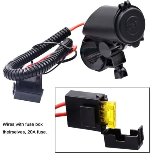 2.1A Mobile Phone Charger With Red Indicator Motorcycle Handle Fixed Installation Cigarette Lighter Car Power Adapter Socket