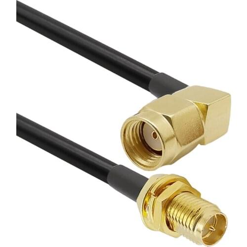 3/6/9M Antenna RP-SMA Male Right Angle to RP SMA Female Extension RG58 RF Cable for Wireless Mini PCI Express PCIE Network