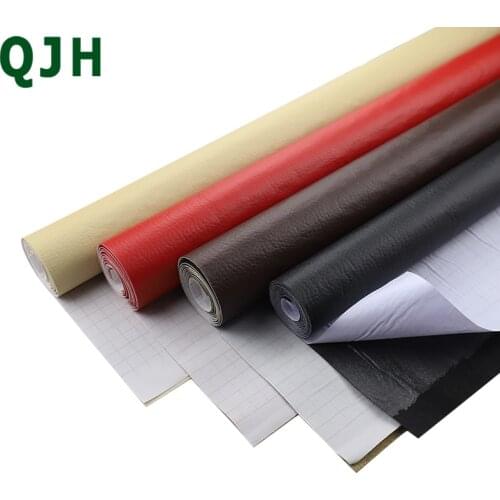 50*137cm/20*137cm Litchi Pattern Back Self-adhesive Stick Faux PU Leather Fabric Repair Patch Sticker For Sofa Car Bag DIY