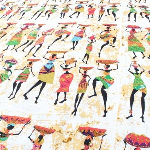 African Women Linen Cotton Fabric Patchwork Linen Material Sewing Crafts Home Decor 57" wide