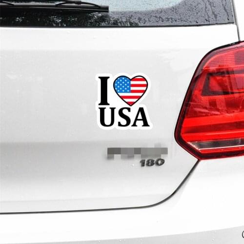 Car Stickers I Love USA America Reflective Funny Creative Decoration Decals For Trunk Tail Auto Tuning Styling D18
