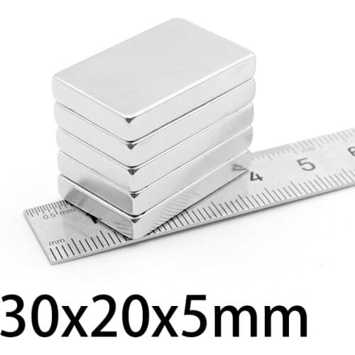 2-20pcs 30x20x5mm Block Powerful Magnets 30*20*5mm Bulk Sheet Neodymium Magnet 30mmx20mmx5mm Permanent NdFeB Magnetic