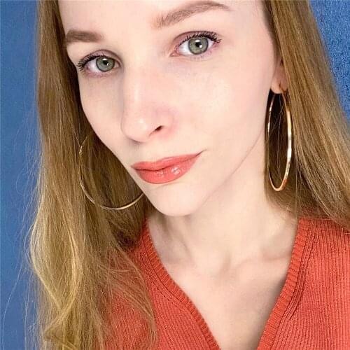 Casual Jewelry Gold Rhodium Hematite MultiColor Large Hoop 6 Pairs Earrings Pack For Women Daily Chic Office Lady Decoration