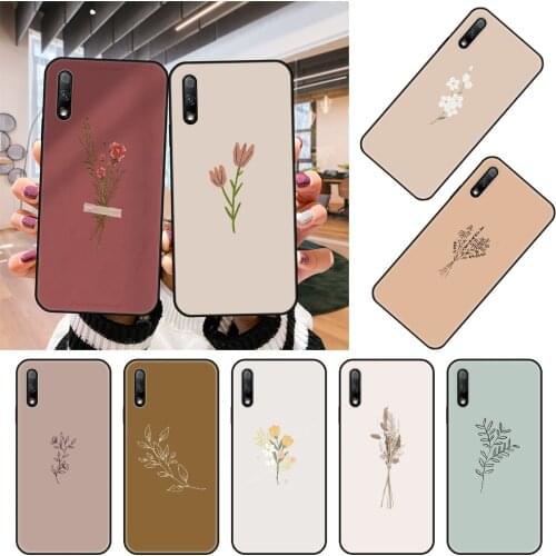 Phone Case For Huawei Honor 9X 9 9A 10 20 8X 8A 8S 7X 7A i 6A Pro Play Lite Black Cover Hoesjes Beautiful Flower Elegant Rose