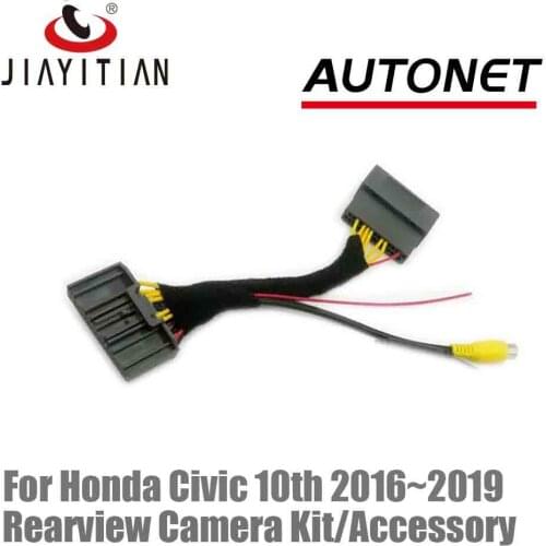 JIAYITIAN Rear view Camera RCA Video Plug Adapter Cable For Honda Civic 10gen 2017 2016~2021 Kit with Factory Monitor Head Unit