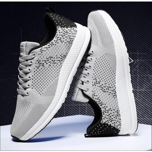 Spring Autumn Mens Fly Mesh Lace Up Casual Sneakers Thick Soled Breathable Non Slip Cushioning Large Size Running Shoes 38-45
