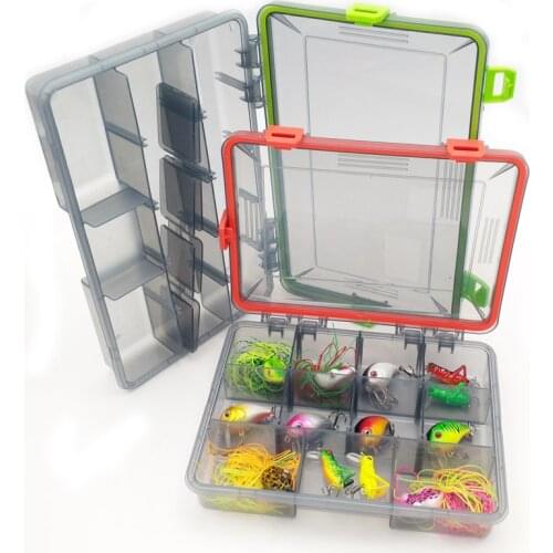 Multi-function Storage Box for Fake Lure, Hook Fish Tool Box Multi-grid Plastic Bait Container Case Fishing Accessories S/L
